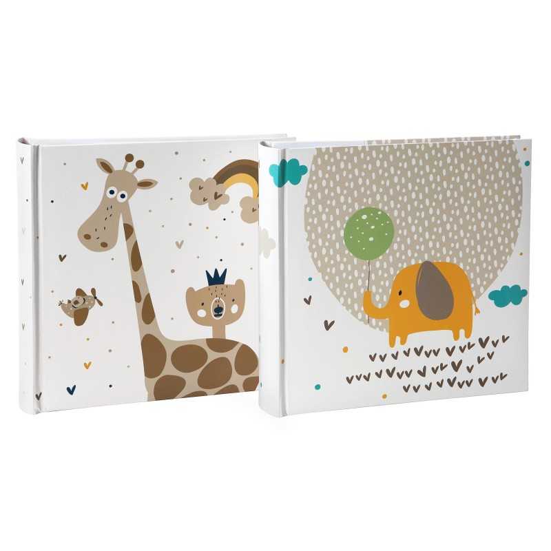 Børne album med sødt motiv af giraf eller elefant.